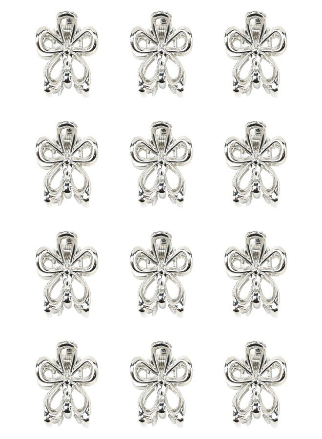 YISSION Hair Clips - 12PCS Cute Small Flower Barrettes and Mini Silver Metal Claw Clips for Women, Girls, Thin/Thick Hair - Image 1